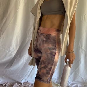 High waist tie-dye biker leggings